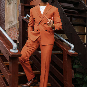 Napolean Runway Orange Wool Double Breasted Suit