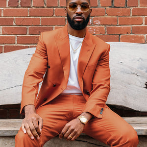 Napolean Runway Orange Wool Double Breasted Suit