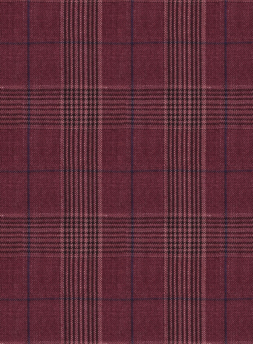 Napolean Xina Tartan Maroon Wool Pants