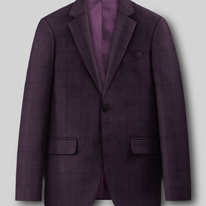 Napoleon Xina Tartan Purple Wool Jacket