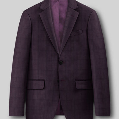 Napoleon Xina Tartan Purple Wool Jacket