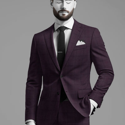 Napoleon Xina Tartan Purple Wool Jacket
