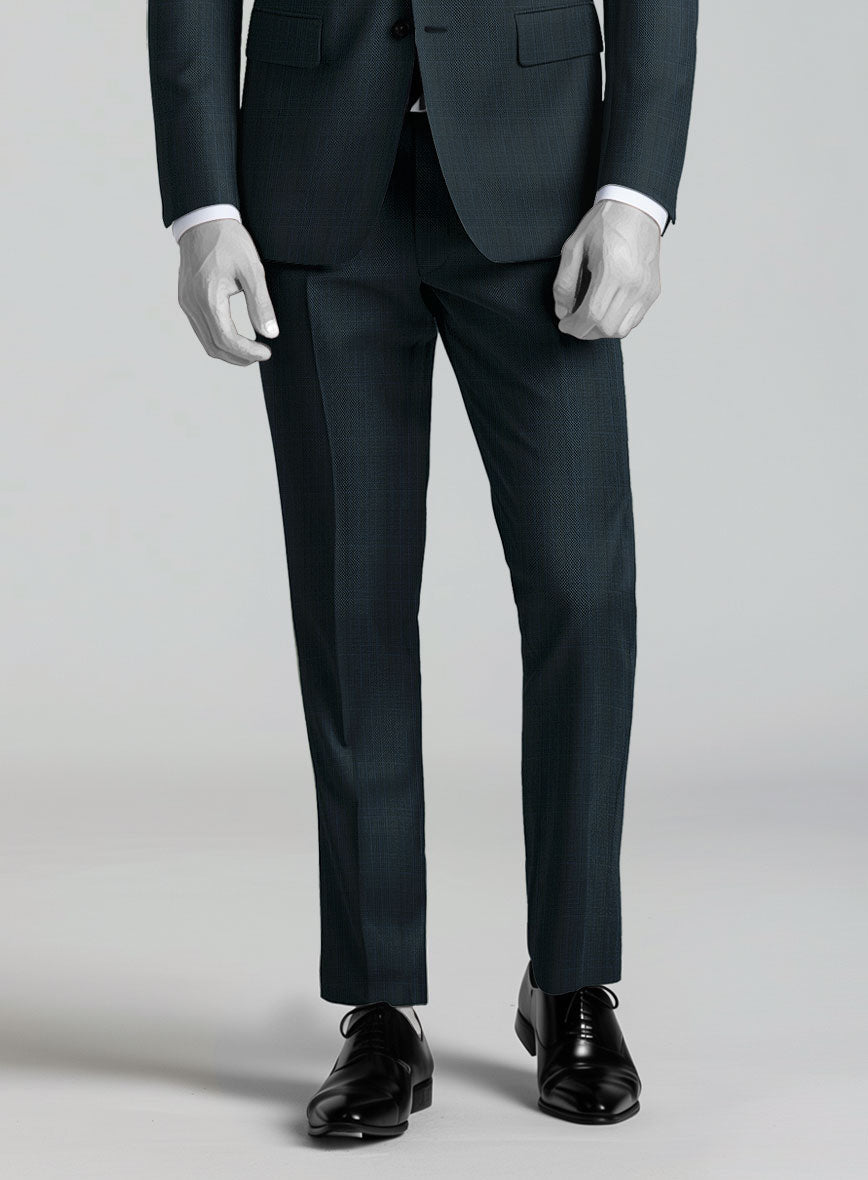 Napolean Xina Tartan Teal Blue Wool Pants