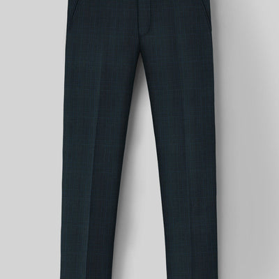 Napolean Xina Tartan Teal Blue Wool Suit