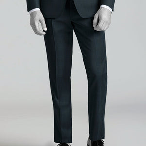 Napolean Xina Tartan Teal Blue Wool Suit