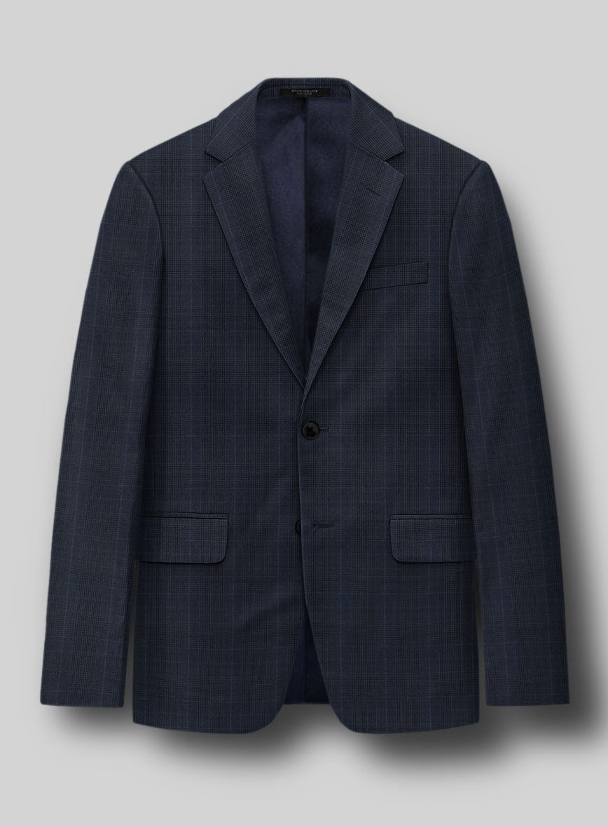 Napolean Canzo Glen Dark Blue Wool Suit
