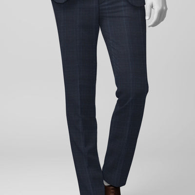 Napolean Canzo Glen Dark Blue Wool Suit