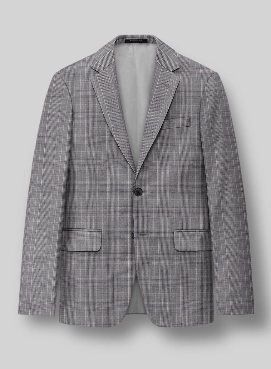 Napolean Canzo Glen Gray Blue Wool Jacket