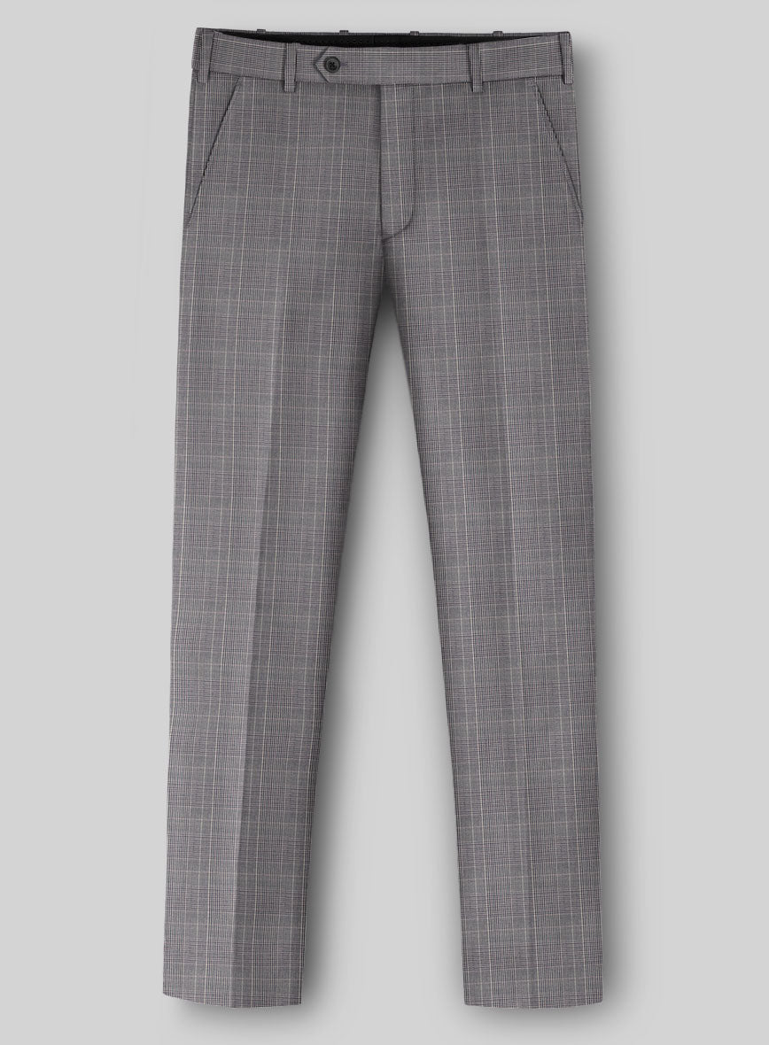 Napolean Canzo Glen Gray Blue Wool Pants