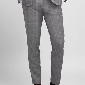 Napolean Canzo Glen Gray Blue Wool Pants