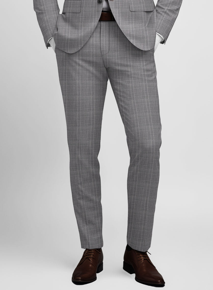 Napolean Canzo Glen Gray Blue Wool Pants