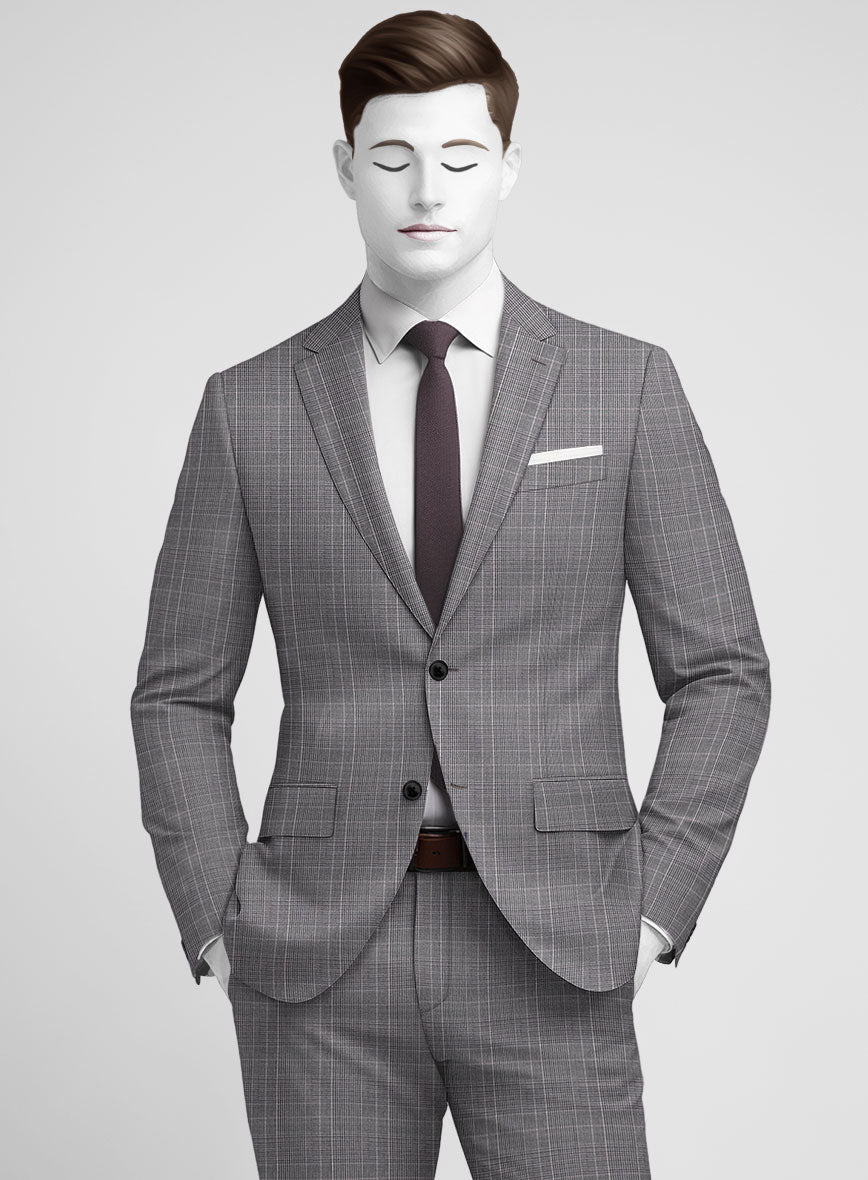 Napolean Canzo Glen Gray Blue Wool Jacket