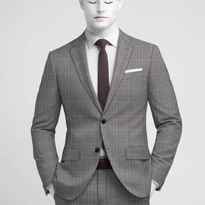 Napolean Canzo Glen Gray Blue Wool Suit