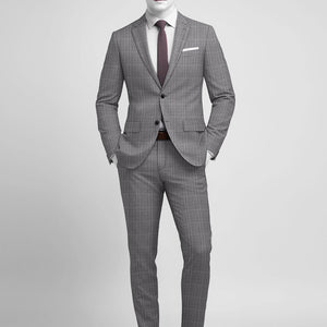 Napolean Canzo Glen Gray Blue Wool Suit