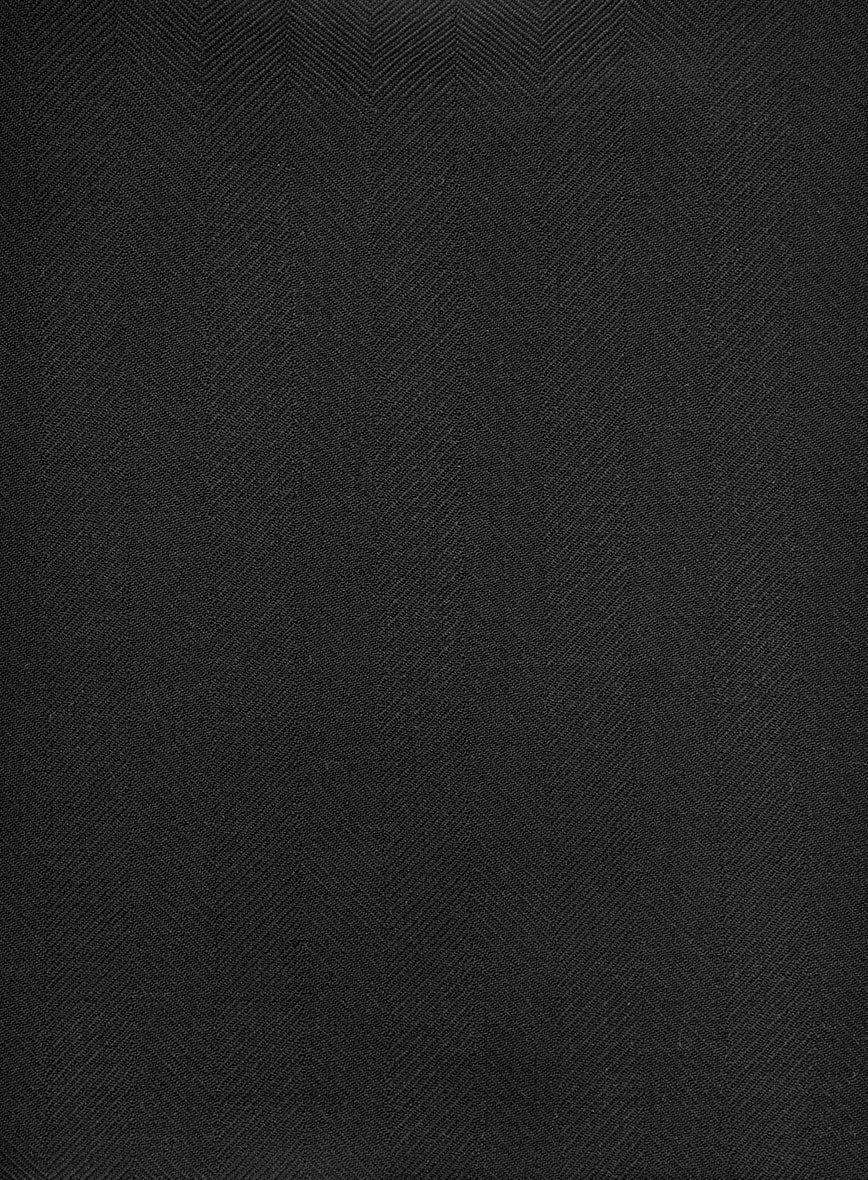 Napolean Imperial Black Herringbone Wool Tuxedo Jacket