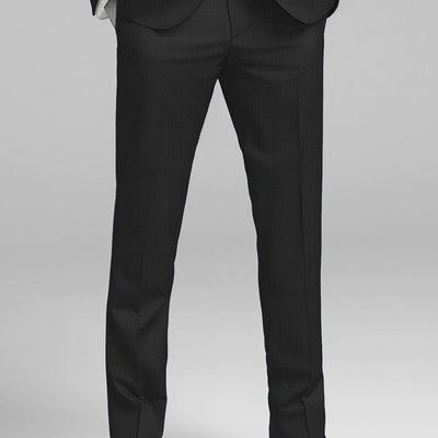 Napolean Imperial Black Herringbone Wool Tuxedo Suit