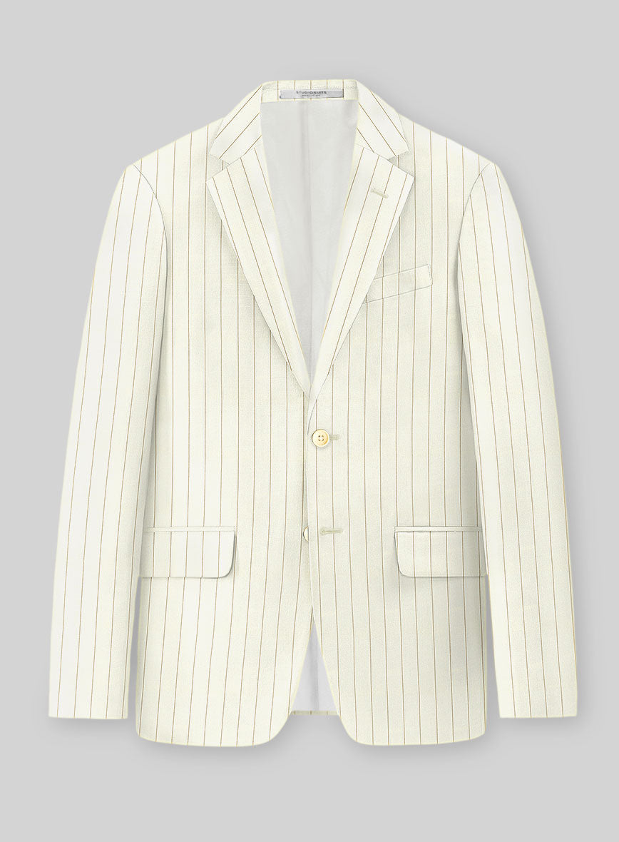 Napolean Tullio Stripe Ivory Wool Jacket
