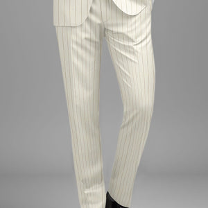 Napolean Tullio Stripe Ivory Wool Pants
