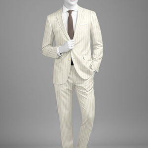 Napolean Tullio Stripe Ivory Wool Suit