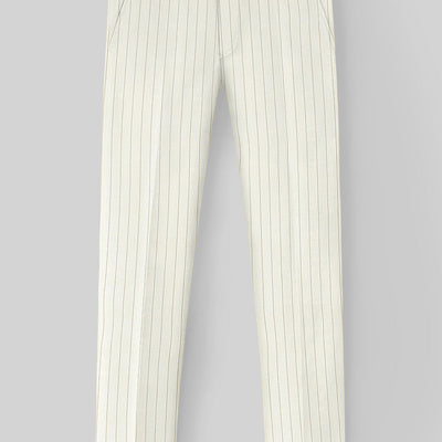 Napolean Tullio Stripe Ivory Wool Suit