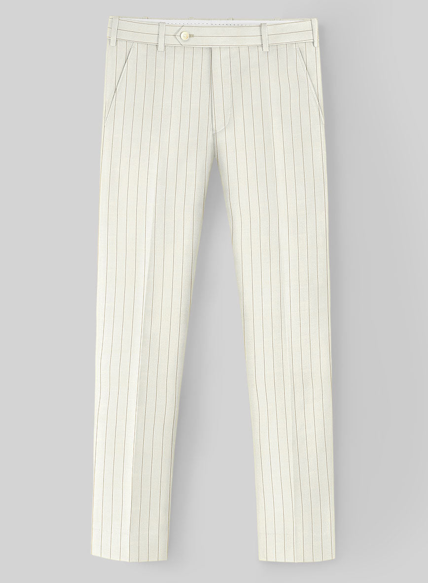 Napolean Tullio Stripe Ivory Wool Suit