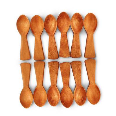 Neem Wood Condiments Spoon - Set of 12
