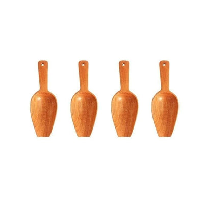 Neem Wood Scoop Spoon for Measuring Flour/Grains/Rice/Sugar – Set of 4