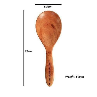 100% Natural Neem Wood Cooking & Serving Spoons/Spatula/Ladles, Set of 6, Toxin-free, Anti-microbial