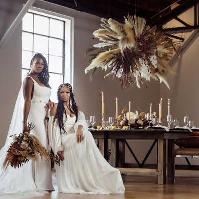 Neutral Boho Dried and Tropical Styled Shoot