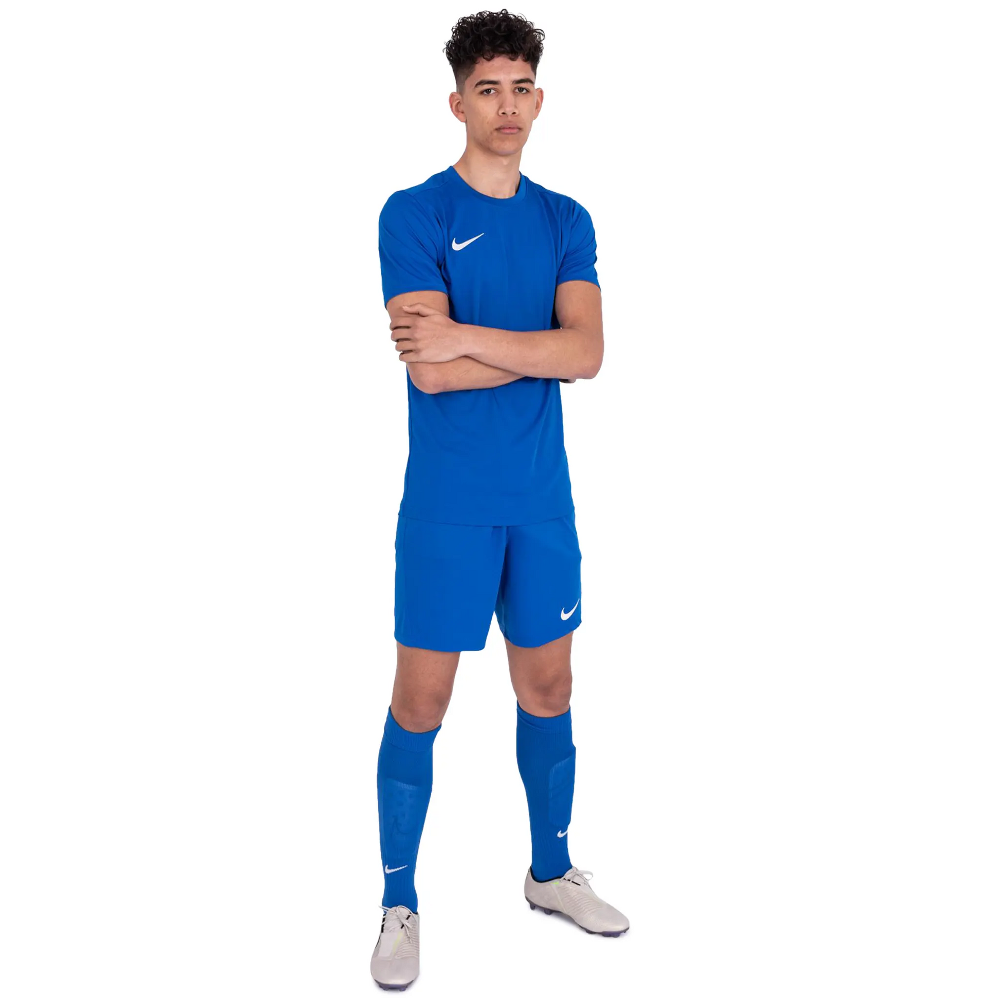 Nike Dri-FIT Park III Royal Blue White T Shirt & Shorts