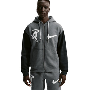 Nike Solo Swoosh x Syna World x Central Cee Fleece Grey Zip-Up Hoodie