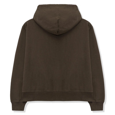 Nike x Stussy Fleece Stone Washed Dark Cinder Zip-Up Hoodie (FW25)