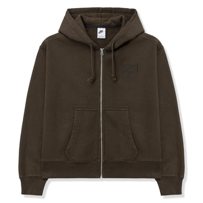 Nike x Stussy Fleece Stone Washed Dark Cinder Zip-Up Hoodie (FW25)