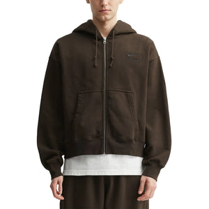 Nike x Stussy Fleece Stone Washed Dark Cinder Zip-Up Hoodie (FW25)