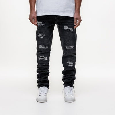 MAGIRI Ripped Slim Black Jeans