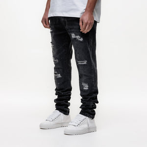 MAGIRI Ripped Slim Black Jeans