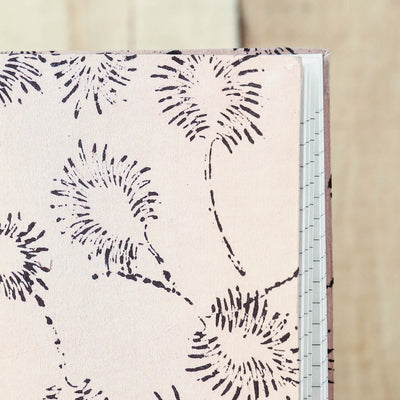 Beige - Sanganeri Fabric Cover Handmade Paper Notebook (9 x 7 in)