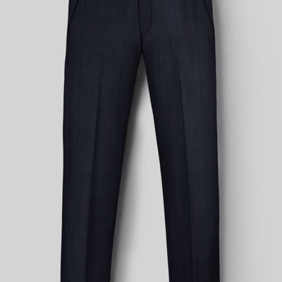 Napolean Artici Windowpane Blue Wool Pants