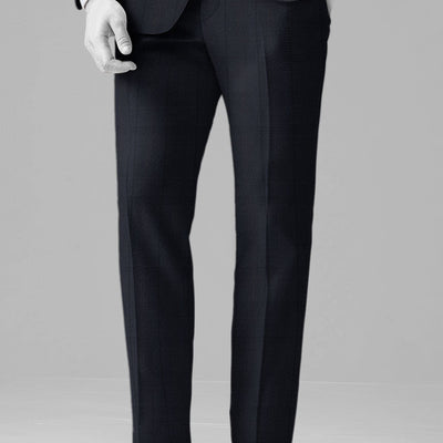 Napolean Artici Windowpane Blue Wool Pants