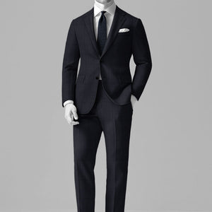 Napolean Artici Windowpane Blue Wool Suit
