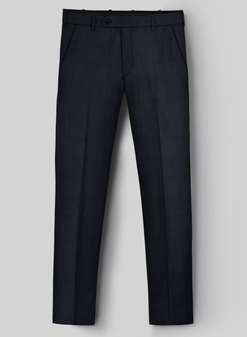 Napolean Artici Windowpane Blue Wool Suit