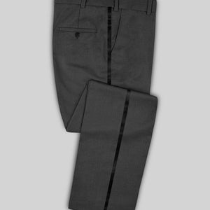 Napolean Imperial Gray Herringbone Wool Tuxedo Suit
