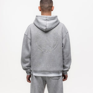 MAGIRI Embroidered Acid Washed Oatmeal Hoodie