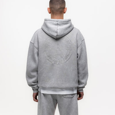 MAGIRI Embroidered Acid Washed Oatmeal Hoodie