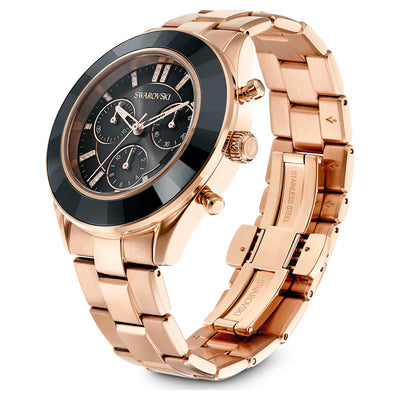 Swarovski Octea Lux Sport Women's Black Dial 39 MM & Gold Chain Strap Watch