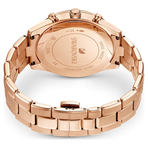 Swarovski Octea Lux Sport Women's Black Dial 39 MM & Gold Chain Strap Watch