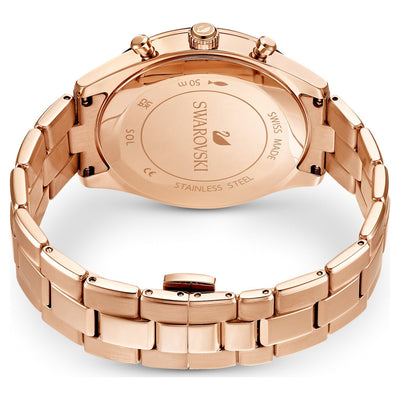 Swarovski Octea Lux Sport Women's Black Dial 39 MM & Gold Chain Strap Watch