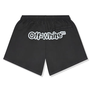 Off-White Blur Logo Print Black Swim Shorts