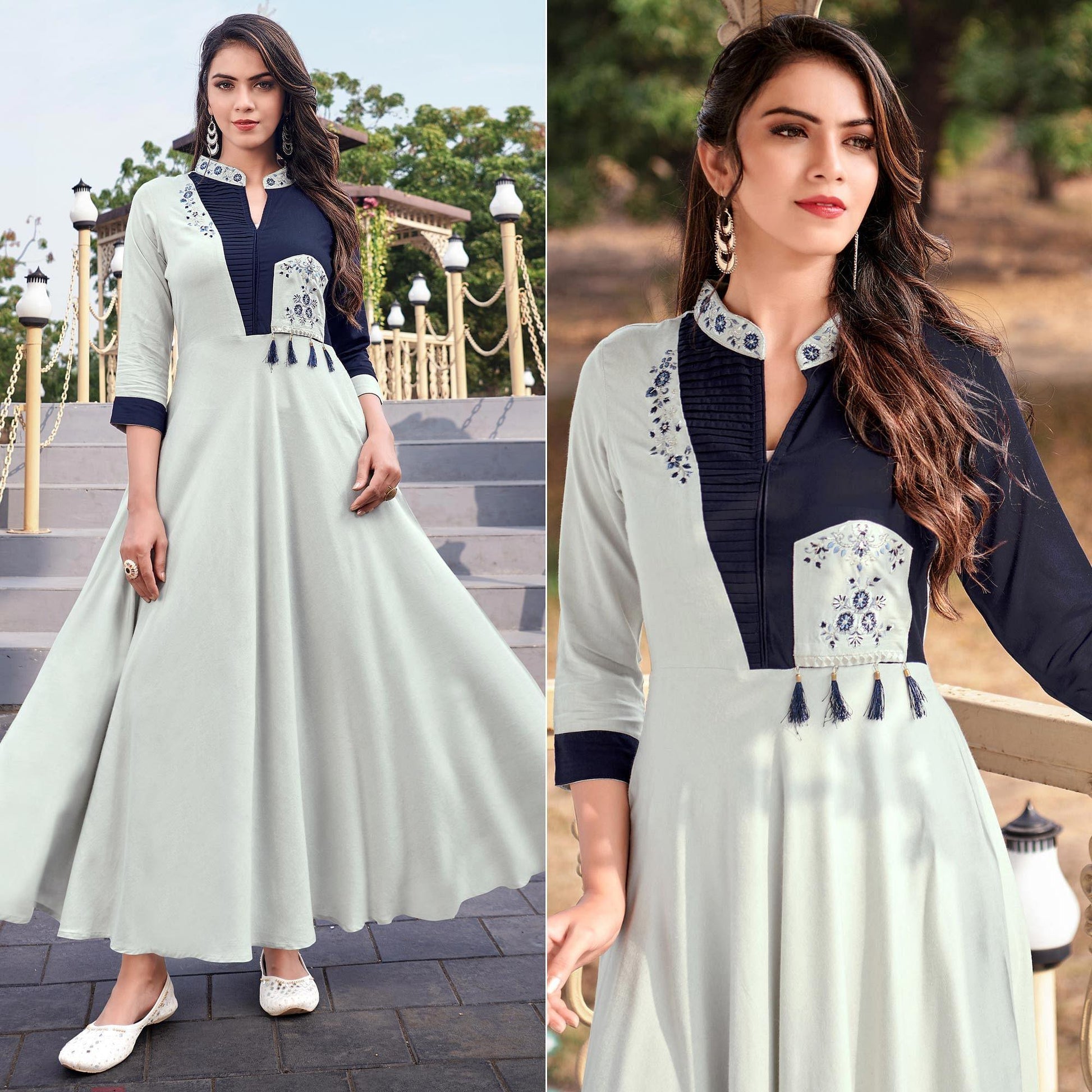 off-white-casual-wear-embroidered-rayon-gown-140741
