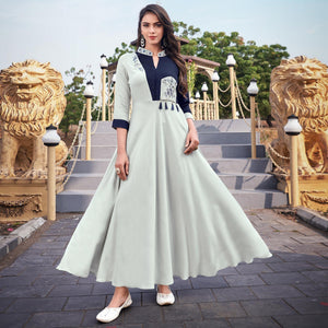 off-white-casual-wear-embroidered-rayon-gown-140741